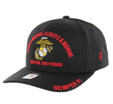 MARINE HAT ONCE A MARINE ALWAYS A MARINE BLACK MR002-01