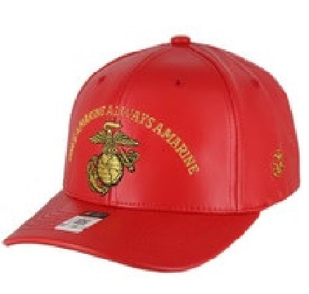 MARINE HAT ONCE A MARINE ALWAYS A MARINE  PU RED MR021-02
