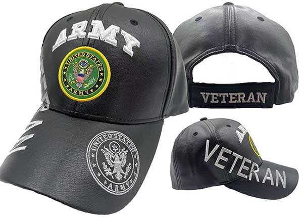 ARMY HAT VET SEAL BLACK PU 511AP