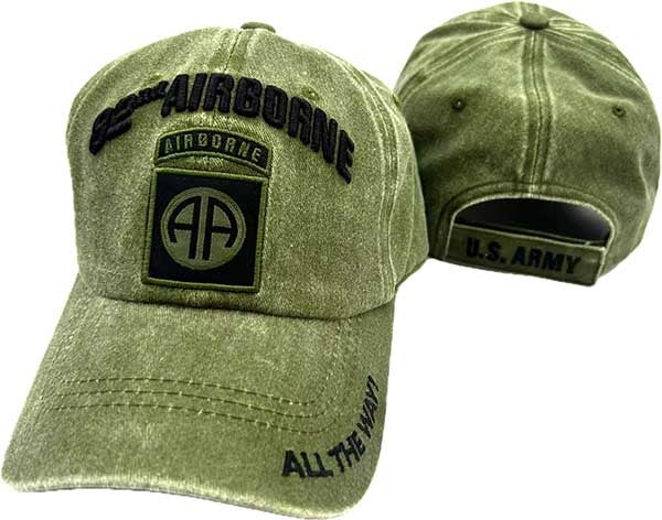 ARMY HAT 82ND AIR WASH OD CAP527G