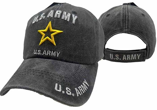 ARMY HAT WASH STAR BK 506AB