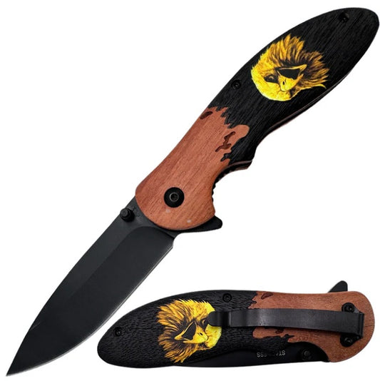 KNIFE KN-1908E 4.5IN EAGLE WOOD