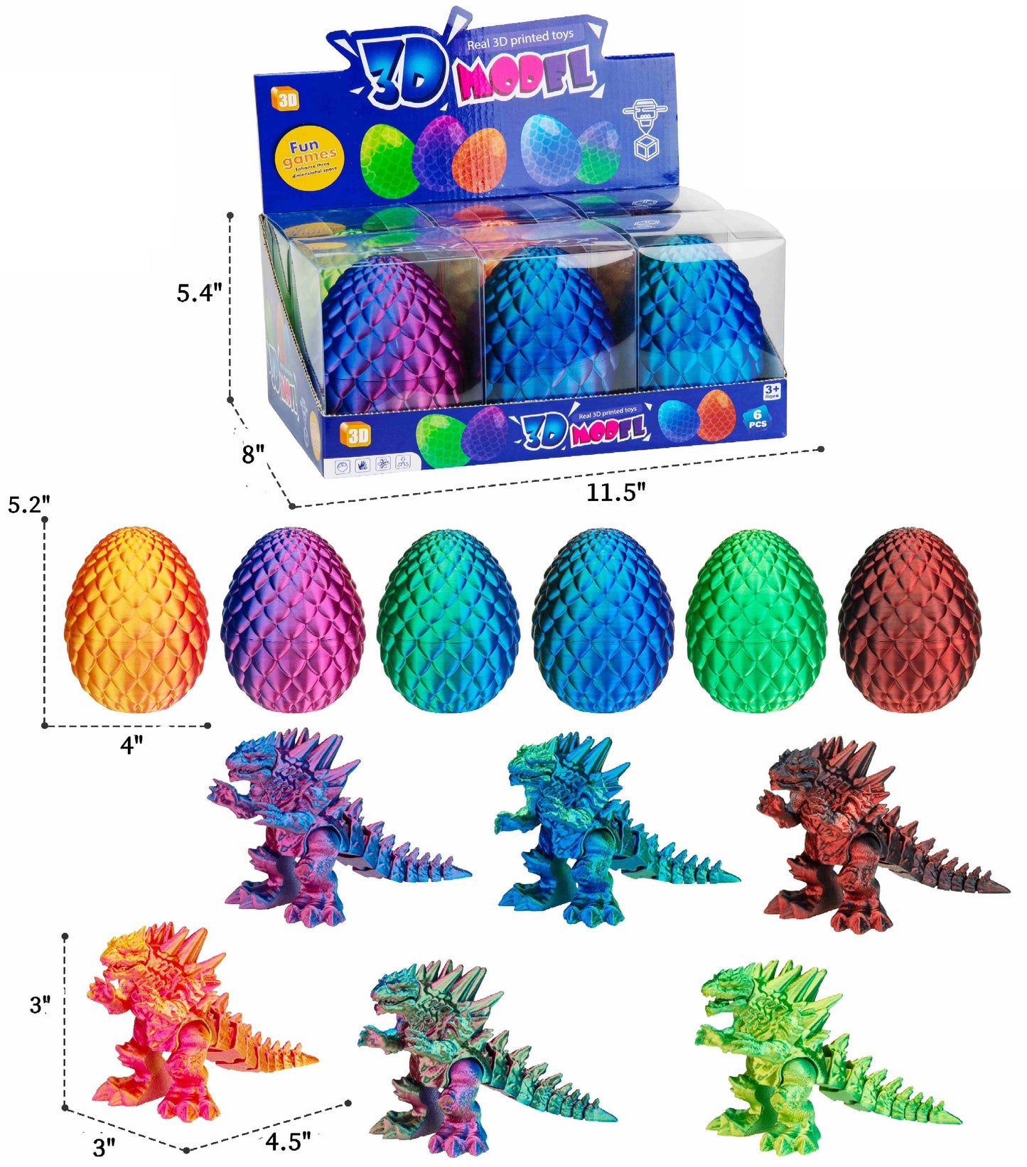 3D MONSTER DINO W/5IN EGG B-2