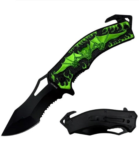 KNIFE KN-1796GN GREEN BAT 4.5IN