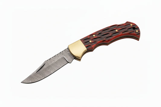 KNIFE DM-1419 3.75 IN JIGGED RED