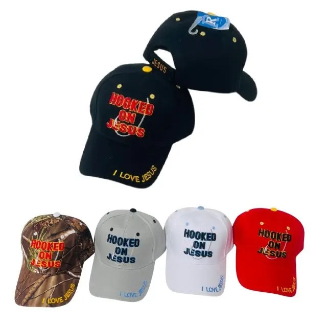 CAP-HOOKED ON JESUS HT191 (ONLY SOLD ASSORTED)