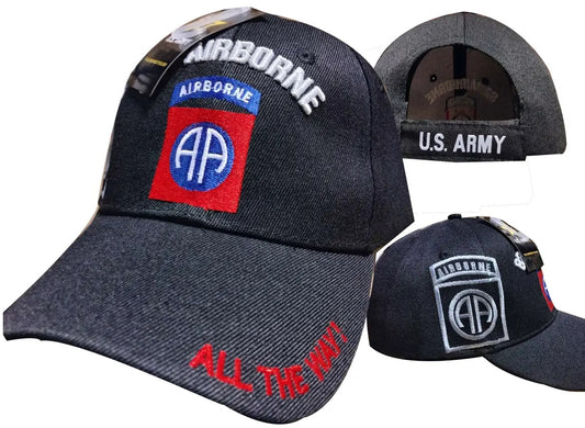 ARMY HAT 82ND AIRBORNE BLACK 627A