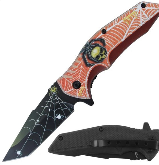 KNIFE RT-7379OR SKULL 4.5 IN