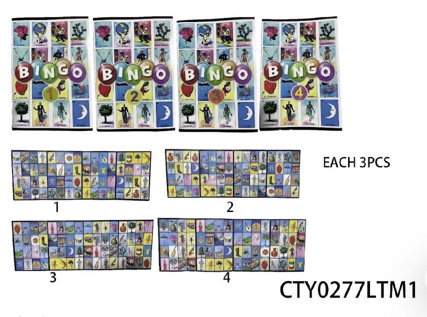 LOTERIA PLASTIC BOARD- SOLD BY DOZEN ONLY