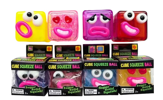 SILLY FACE CUBE SQUEEZE- SOLD BY THE DOZEN ONLY