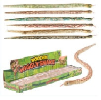 Small Wooden Snake - Sold by the Box - 1 Dozen Per Box