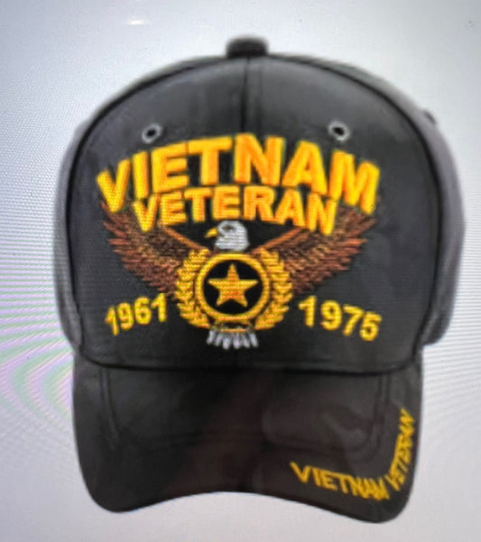 VIETNAM VET 1961-1975 BLACK CAMO
