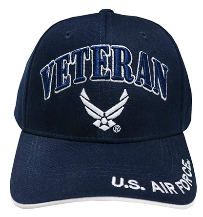 United States Air Force VETERAN Hat with Wings Logo - A04AIV01 Navy Blue