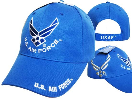 United States Air Force Hat Royal Blue Wings w/Shadow CAP603S