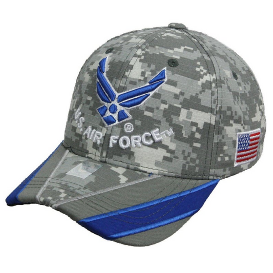 United States Air Force Wings Hat Blue/Grey Striped Bill - Digi A04AIA18-ACM