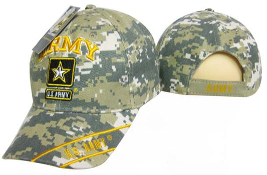 United States Army Hat "ARMY" Star Logo Digi w/Gold Text