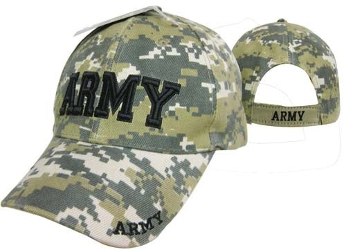 United States Army Hat - Black ARMY Text-Digital CAP601DC