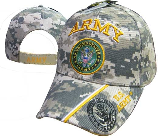 United States Army Hat "ARMY" Seal/Gold Text w/Shadow Bill CAP601MC