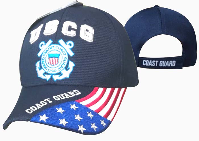 United States Coast Guard Hat "USCG'' Flag Bill CAP605G