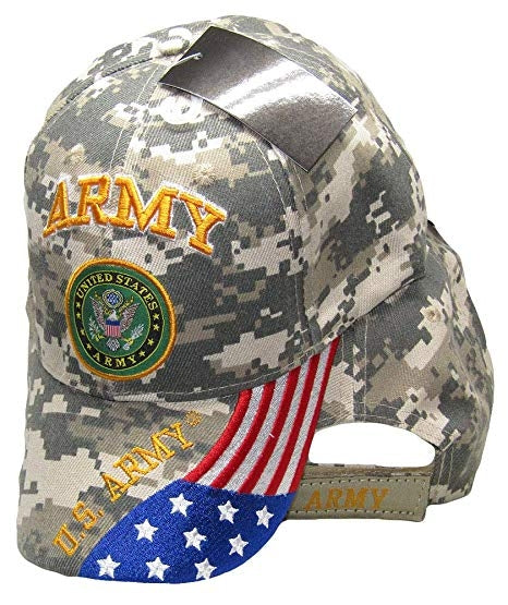 United States Army Hat Digital Seal Logo/USA Flag Bill CAP601GC