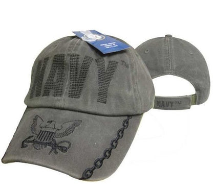 United States Navy Hat Washed Cotton Back Stitch Embroid CAP596CMG