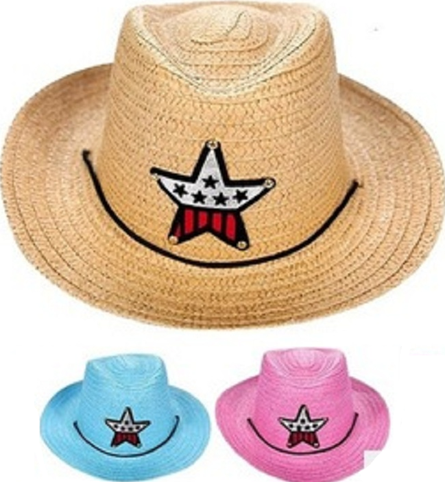 Kids Cowboy Hat w/Sparkle Star SOLD BY THE DOZEN