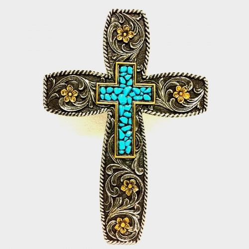 Texas Decor - Poly Flower Cross XF-R0033
