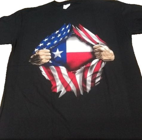 T-Shirt - USA/Texas Flag