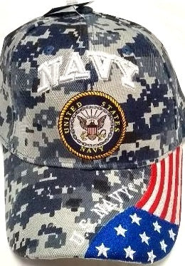 United States Navy Military Hat Digi Seal Logo/US Flag Bill CAP602GC