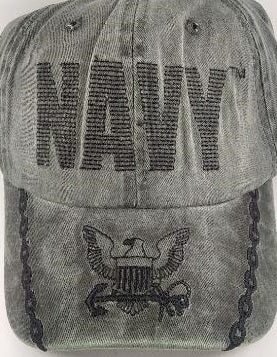 United States Navy Hat Washed Cotton Back Stitch Embroid CAP596CMG