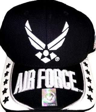 United States Air Force Hat- Wings Logo w/Stars A04AIA27-BK