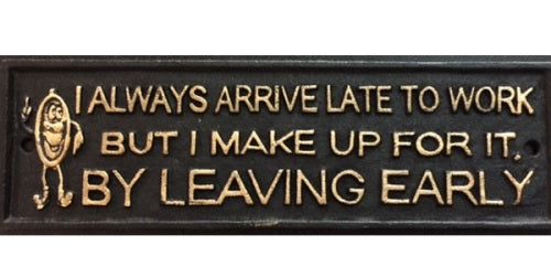 Texas Decor - Cast Iron 56675 Late To Work