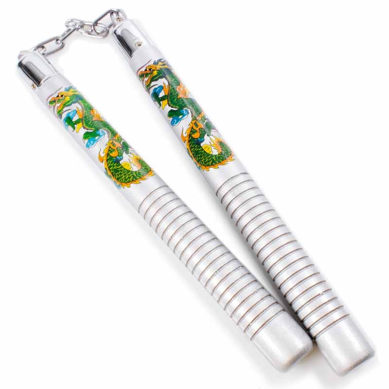 Nunchuck - NC274 Silver/Color Dragon
