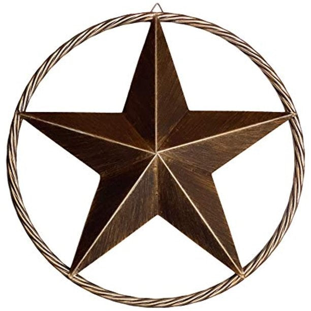 Texas Decor - Metal  Star With Rope A12004