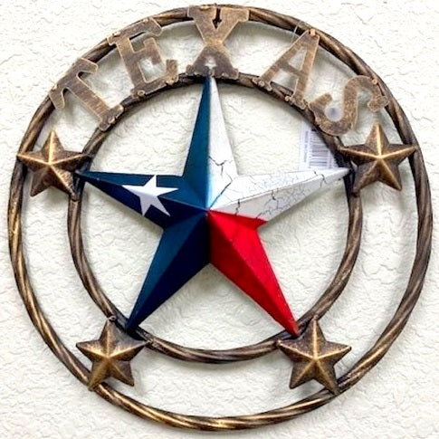 Texas Decor - Metal XL2137 ''TEXAS'' Cracked Star