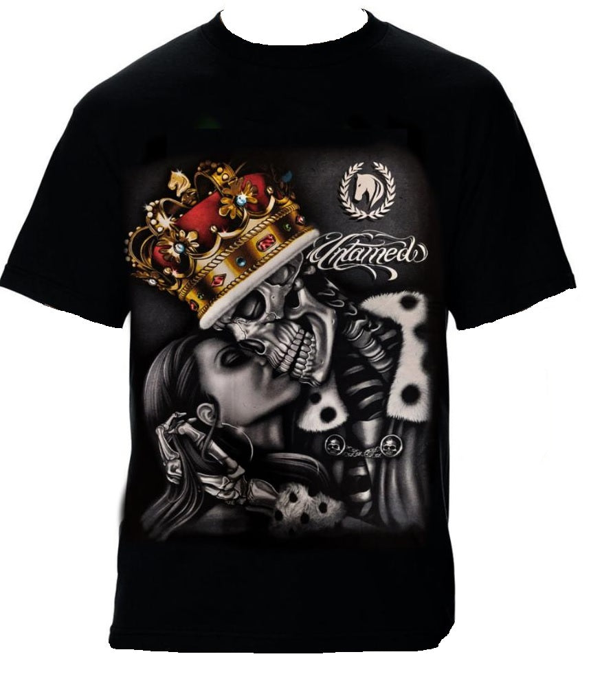 SKULL WITH CROWN AND GIRL T-SHIRT