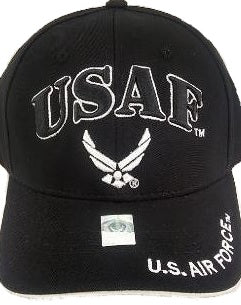 United States Air Force Hat "USAF'' w/Wings - Black A04AIA04-BK/WHT