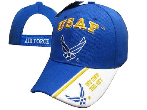 United States Air Force Hat USAF w/Wings "OWN THE SKY"-RYL BL CAP603M