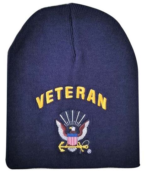 Military Beanie - U.S. Navy Veteran Eagle Logo WIN592M