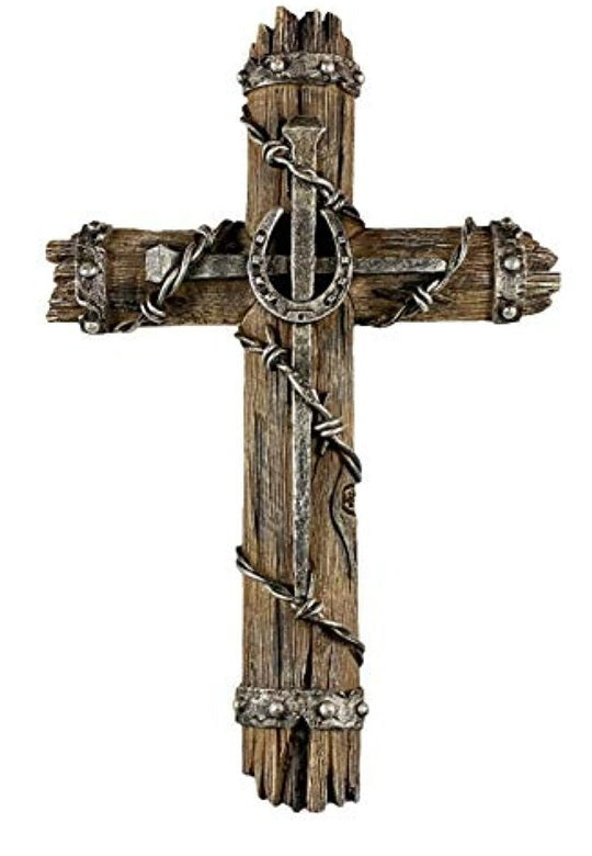 Texas Decor - Poly XF-0020 Barbwire Cross